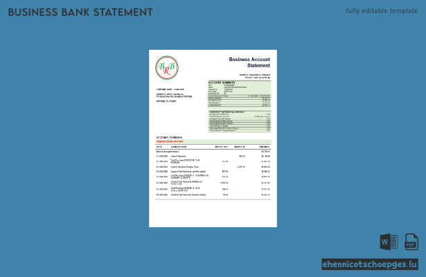 Beispielansicht eines Geschäftsberichts der Bank der Republik Burundi im Word- und PDF-Format